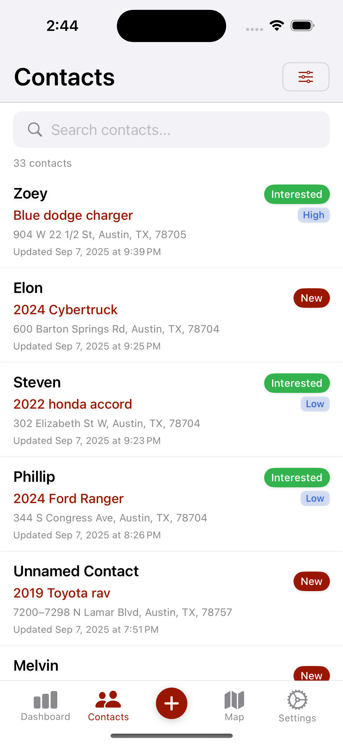 Contacts View