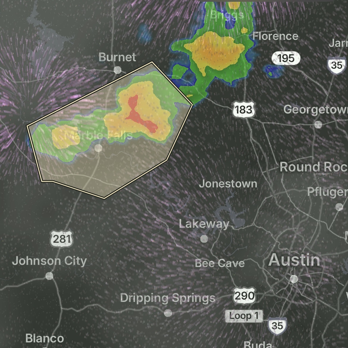 Thunderstorms Impact Central Texas Counties - August 12, 2025